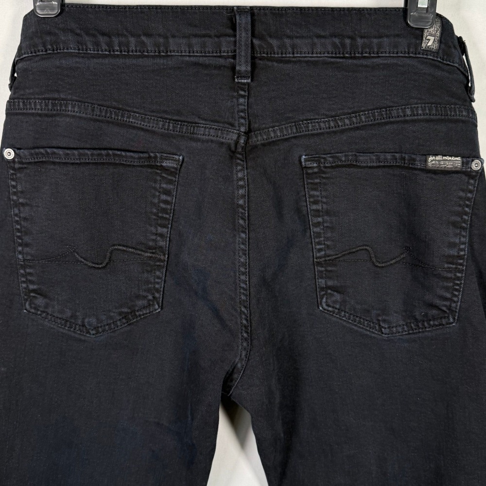 7 For All Mankind‎ Austyn Relaxed Straight Leg Black Jeans Mens 34 Made in USA